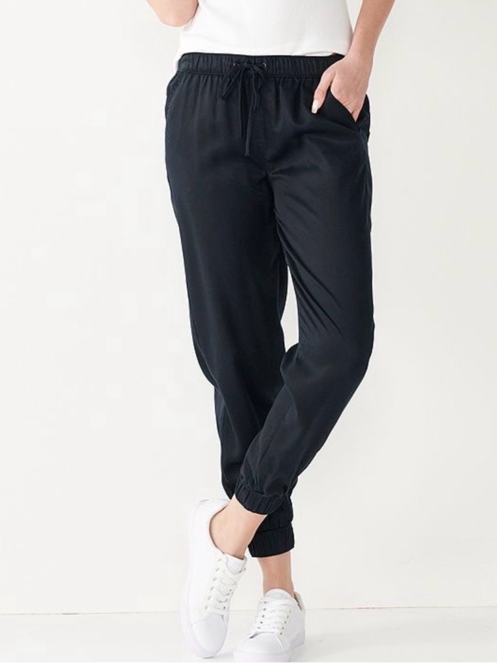 Nine West Tie-Waist Black Jogger Pants - Comfortable Everyday Wear